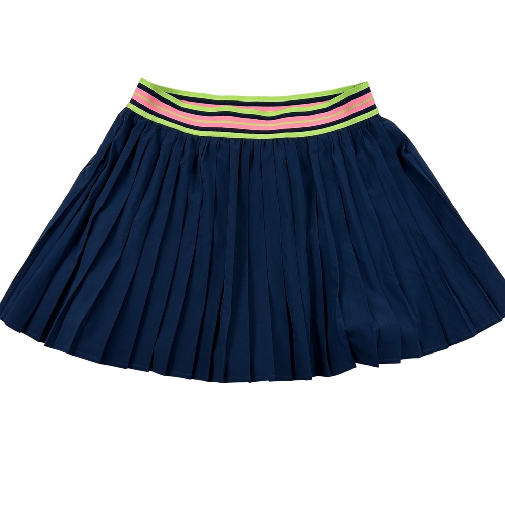 SSYS The Label Skort Womens Large Pleated Navy Blue Athletic Tennis Golf Shorts